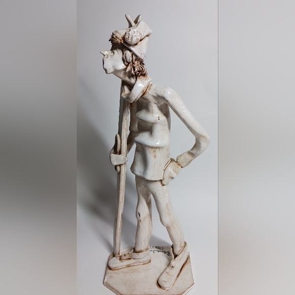 SKIER Dino Bencini Art Sculpture Italy 11" Signed Figurine Xmas Collectible - Picture 2 of 8